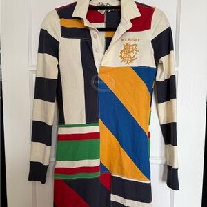 Ralph Lauren Vintage Multicolor Patchwork Rugby Mini Dress
